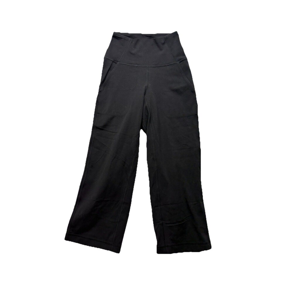 Lululemon Align Wide Leg Super-High-Rise Crop Pants Size 0 23" Solid Black